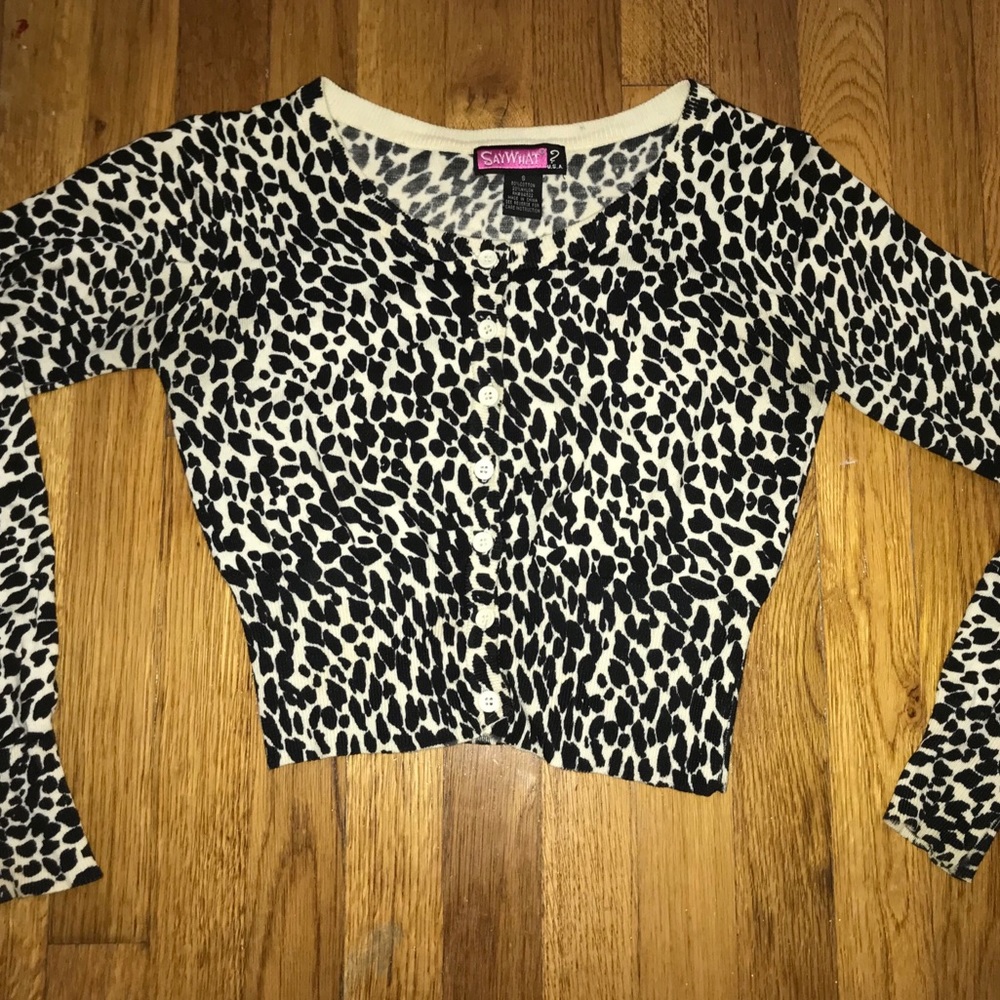 Dalmatian Print Long Sleeved Cardigan